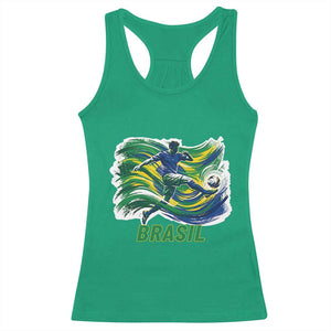 Brazil Soccer Fan Racerback Tank Top Brasil Flag Football Game Day Supporter TS14 Irish Green Print Your Wear