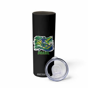 Brazil Soccer Fan Skinny Tumbler Brasil Flag Football Game Day Supporter TS14 Print Your Wear