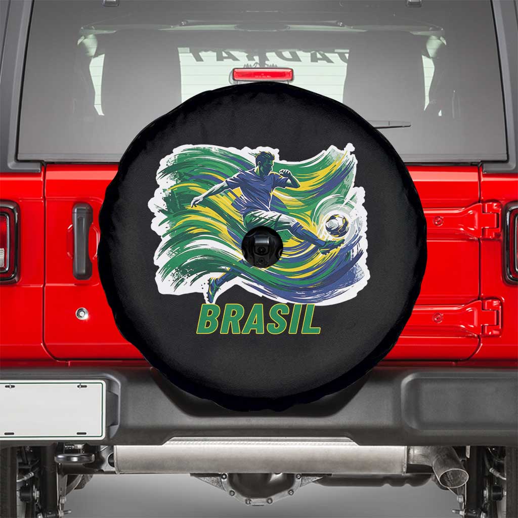 Brazil Soccer Fan Spare Tire Cover Brasil Flag Football Game Day Supporter TS14 Black Print Your Wear