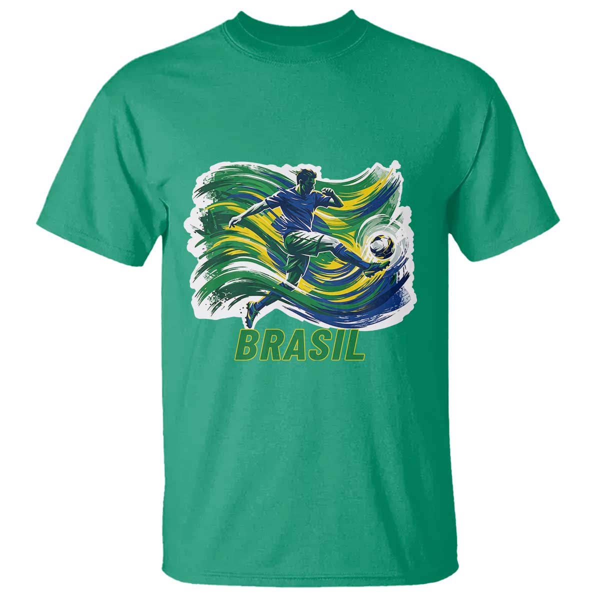 Brazil Soccer Fan T Shirt Brasil Flag Football Game Day Supporter TS14 Irish Green Print Your Wear