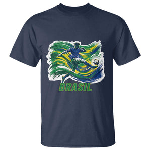 Brazil Soccer Fan T Shirt Brasil Flag Football Game Day Supporter TS14 Navy Print Your Wear