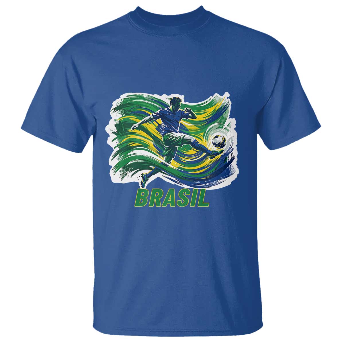 Brazil Soccer Fan T Shirt Brasil Flag Football Game Day Supporter TS14 Royal Blue Print Your Wear