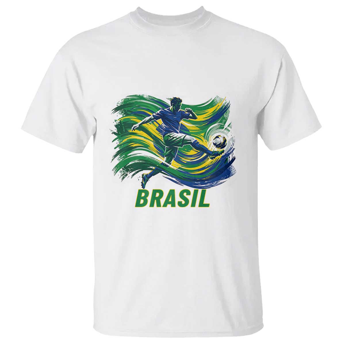 Brazil Soccer Fan T Shirt Brasil Flag Football Game Day Supporter TS14 White Print Your Wear