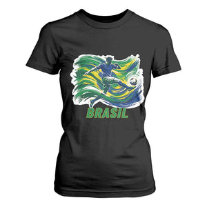 Brazil Soccer Fan T Shirt For Women Brasil Flag Football Game Day Supporter TS14 Black Print Your Wear
