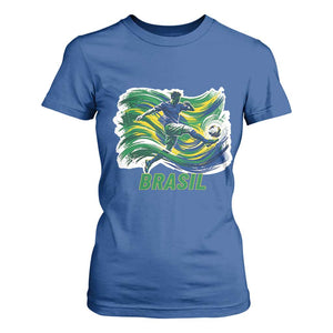 Brazil Soccer Fan T Shirt For Women Brasil Flag Football Game Day Supporter TS14 Royal Blue Print Your Wear