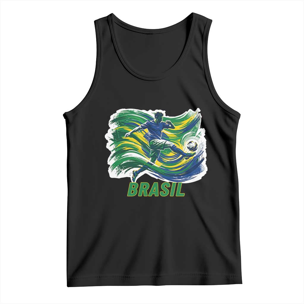 Brazil Soccer Fan Tank Top Brasil Flag Football Game Day Supporter TS14 Black Print Your Wear