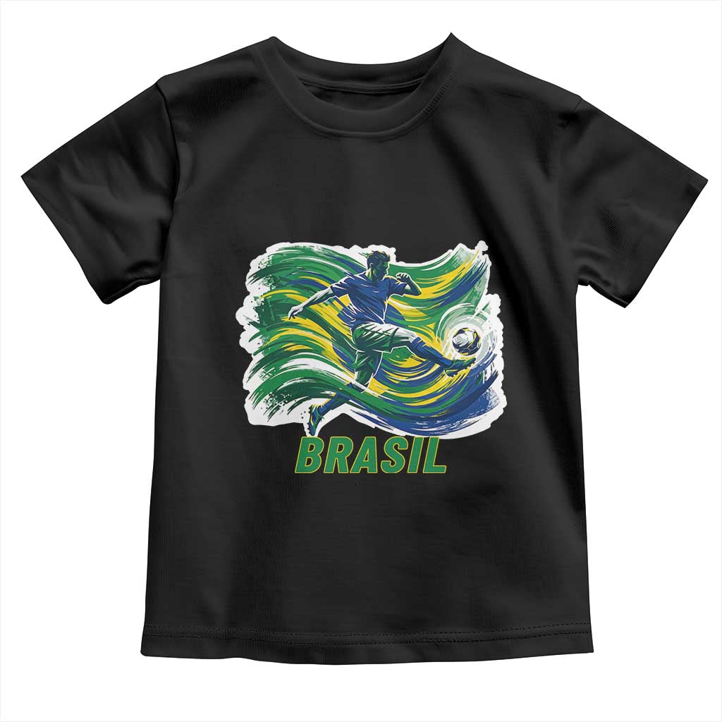 Brazil Soccer Fan Toddler T Shirt Brasil Flag Football Game Day Supporter TS14 Black Print Your Wear
