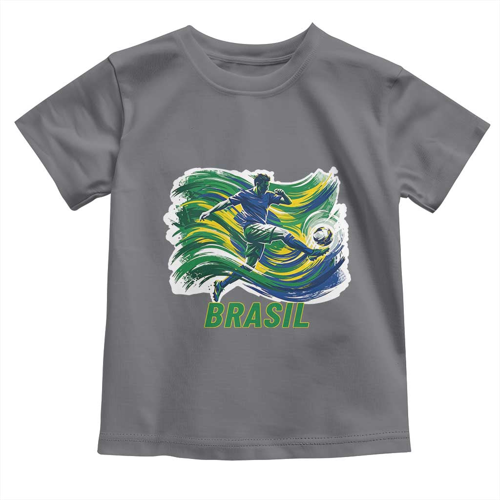 Brazil Soccer Fan Toddler T Shirt Brasil Flag Football Game Day Supporter TS14 Charcoal Print Your Wear