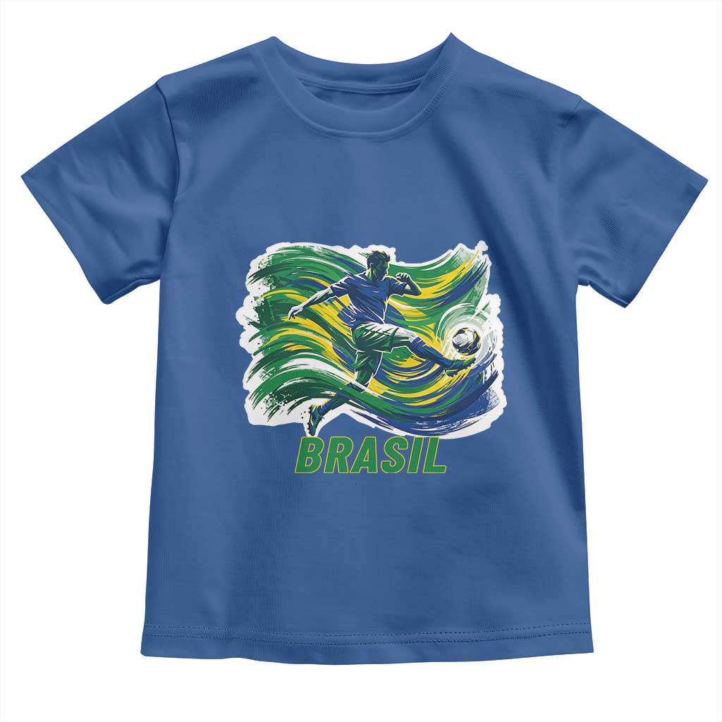 Brazil Soccer Fan Toddler T Shirt Brasil Flag Football Game Day Supporter TS14 Royal Blue Print Your Wear