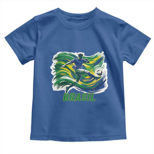Brazil Soccer Fan Toddler T Shirt Brasil Flag Football Game Day Supporter TS14 Royal Blue Print Your Wear
