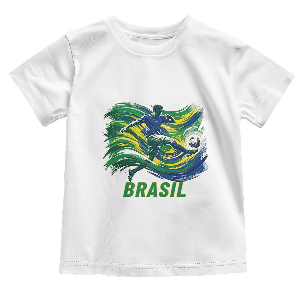 Brazil Soccer Fan Toddler T Shirt Brasil Flag Football Game Day Supporter TS14 White Print Your Wear