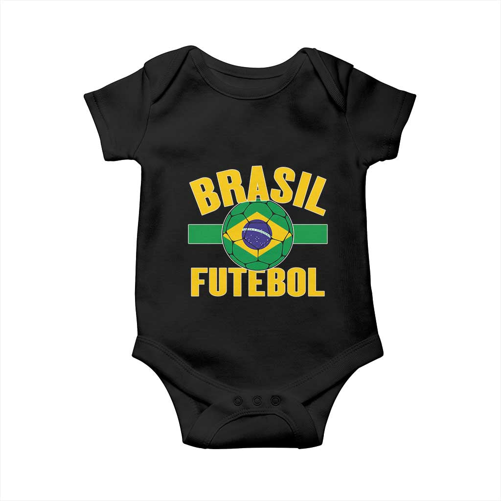 Brazil Soccer Football Fan Brasil Flag Baby Onesie TS14 Black Print Your Wear