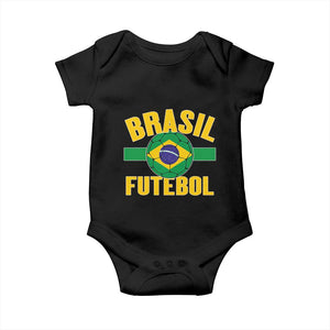 Brazil Soccer Football Fan Brasil Flag Baby Onesie TS14 Black Print Your Wear