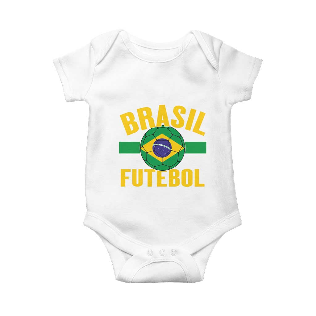 Brazil Soccer Football Fan Brasil Flag Baby Onesie TS14 White Print Your Wear