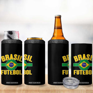 Brazil Soccer Football Fan Brasil Flag 4 in 1 Can Cooler Tumbler TS14 Print Your Wear