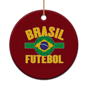 Brazil Soccer Football Fan Brasil Flag Ceramic Ornament TS14 1pc Red Print Your Wear