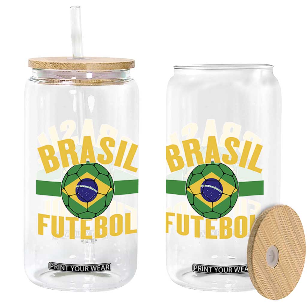 Brazil Soccer Football Fan Brasil Flag Glass Can TS14 Print Your Wear