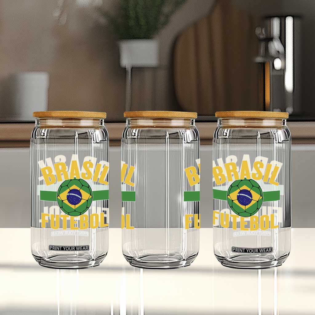 Brazil Soccer Football Fan Brasil Flag Glass Can TS14 Print Your Wear