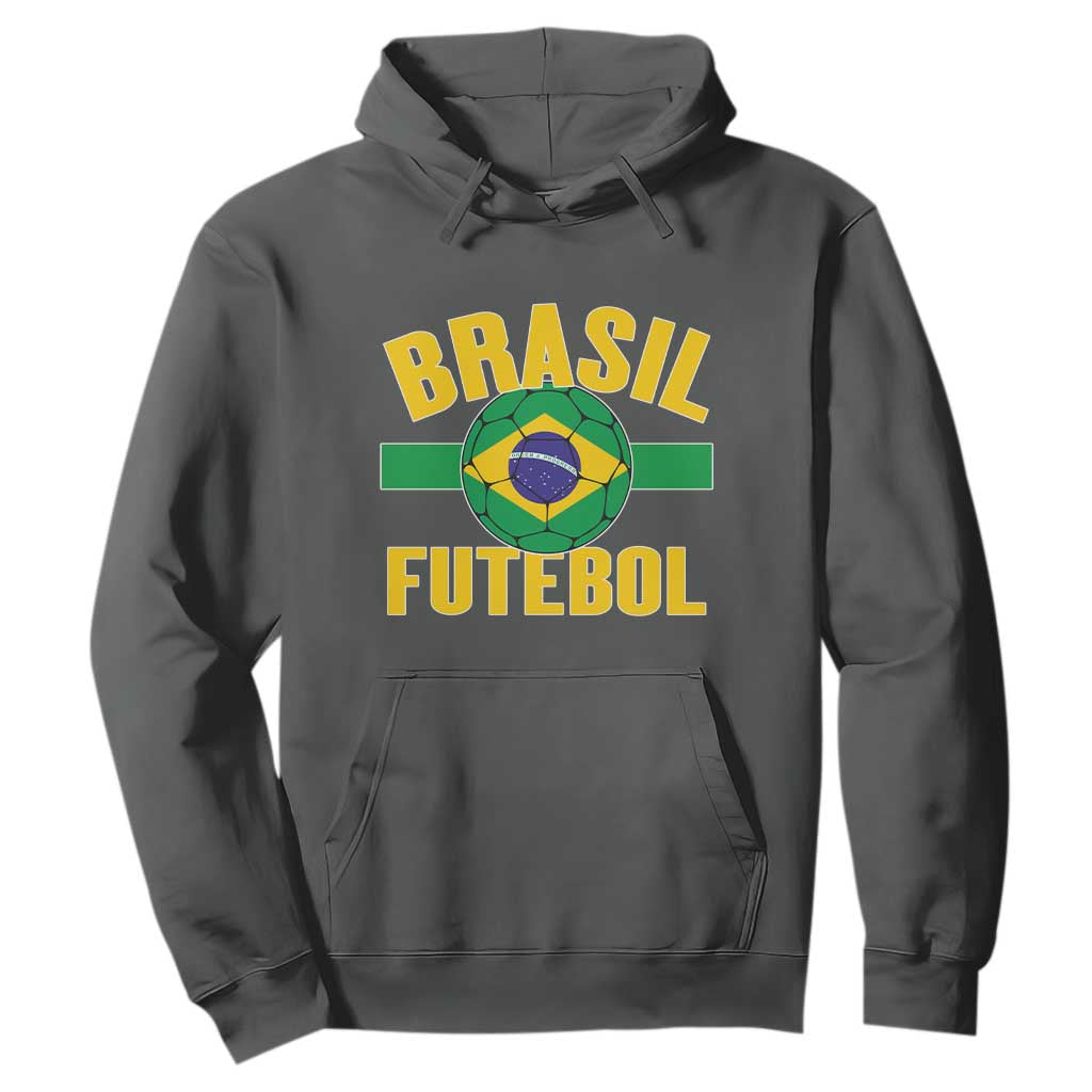 Brazil Soccer Football Fan Brasil Flag Hoodie TS14 Dark Heather Print Your Wear
