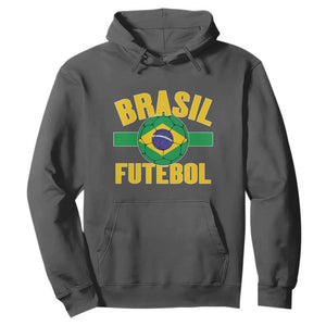 Brazil Soccer Football Fan Brasil Flag Hoodie TS14 Dark Heather Print Your Wear