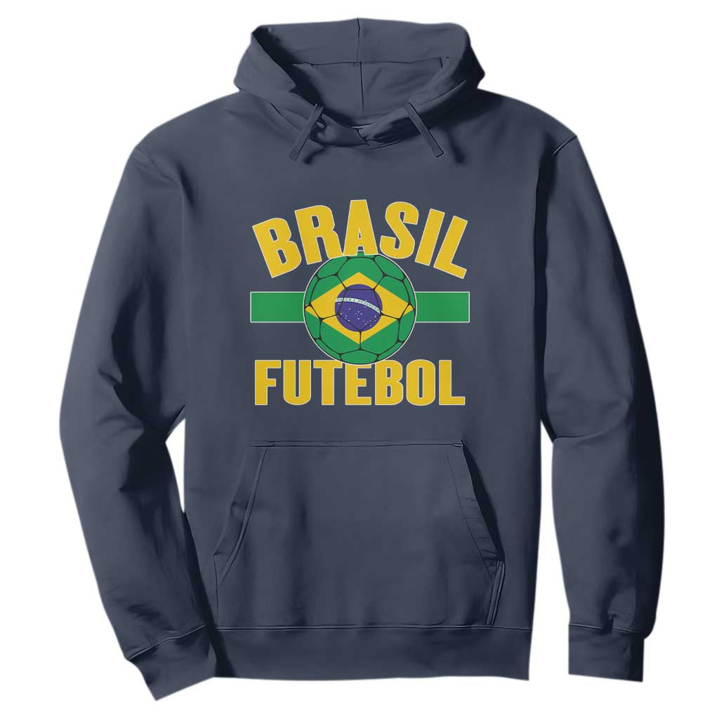 Brazil Soccer Football Fan Brasil Flag Hoodie TS14 Navy Print Your Wear