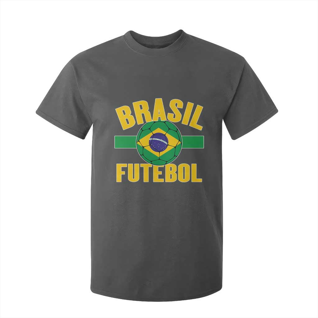 Brazil Soccer Football Fan Brasil Flag T Shirt For Kid TS14 Dark Heather Print Your Wear