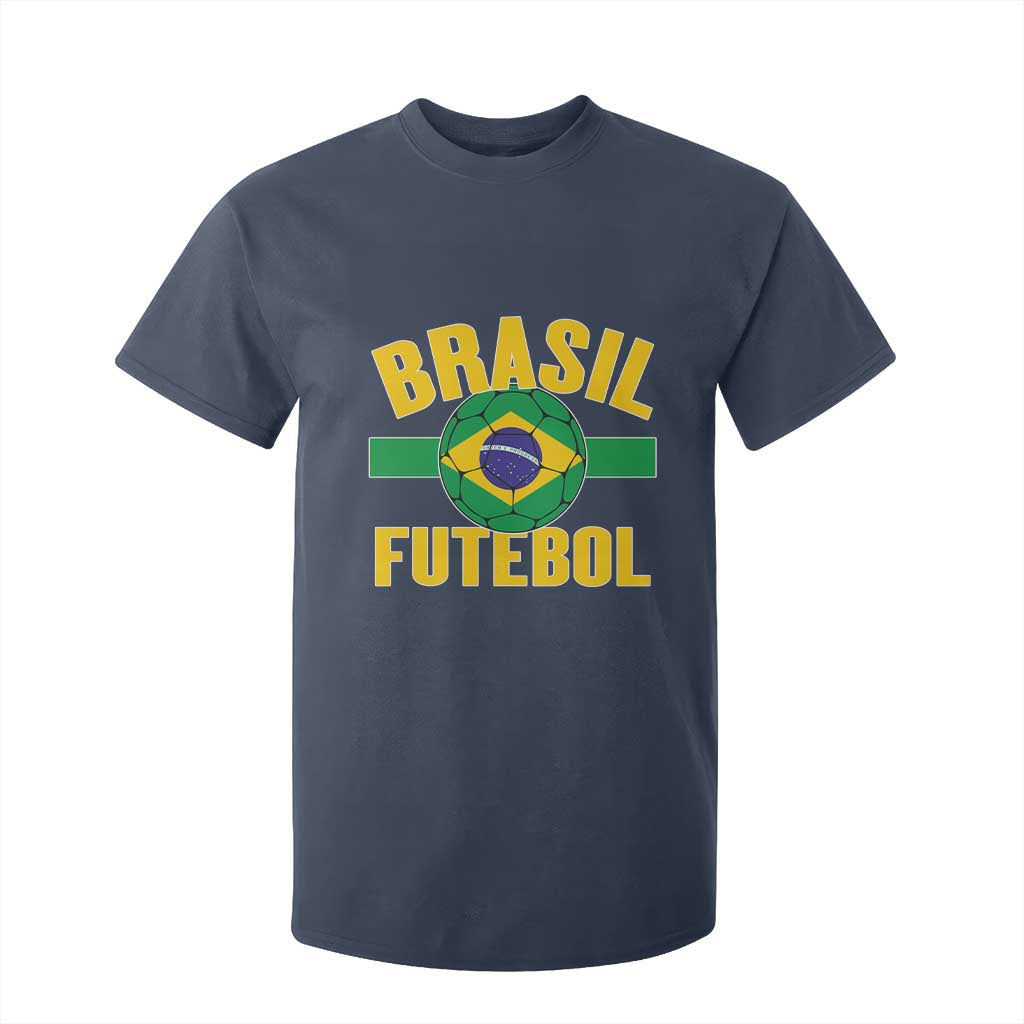 Brazil Soccer Football Fan Brasil Flag T Shirt For Kid TS14 Navy Print Your Wear
