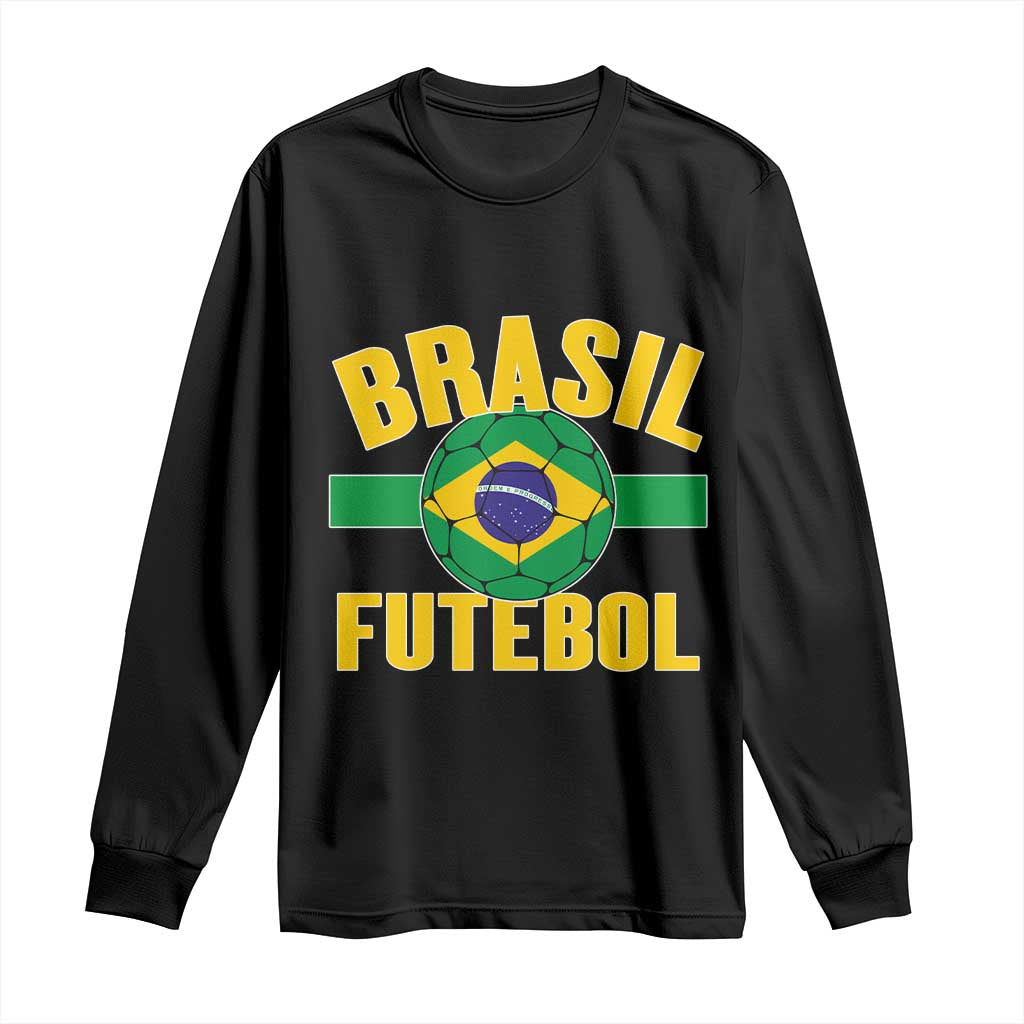 Brazil Soccer Football Fan Brasil Flag Long Sleeve Shirt TS14 Black Print Your Wear