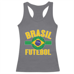 Brazil Soccer Football Fan Brasil Flag Racerback Tank Top TS14 Charcoal Print Your Wear