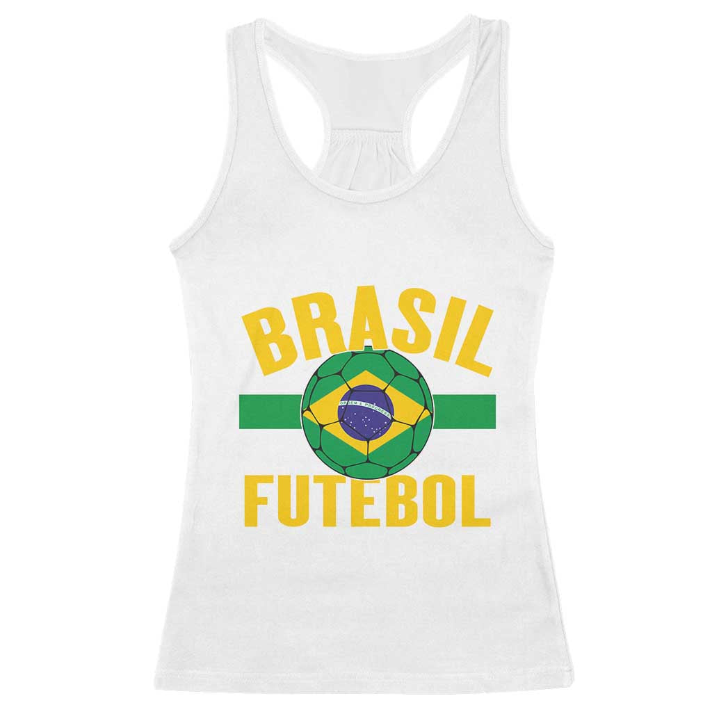 Brazil Soccer Football Fan Brasil Flag Racerback Tank Top TS14 White Print Your Wear