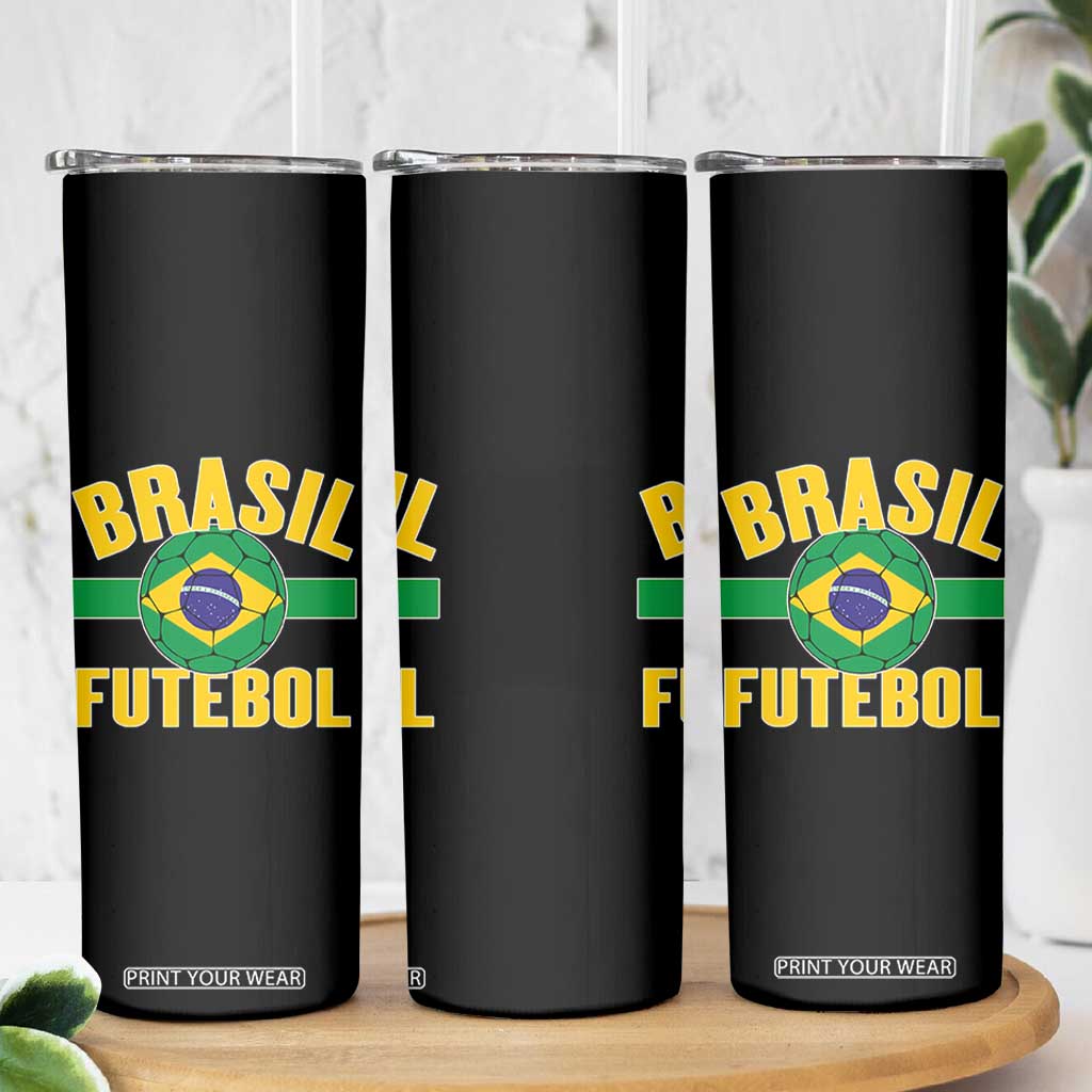 Brazil Soccer Football Fan Brasil Flag Skinny Tumbler TS14 Print Your Wear