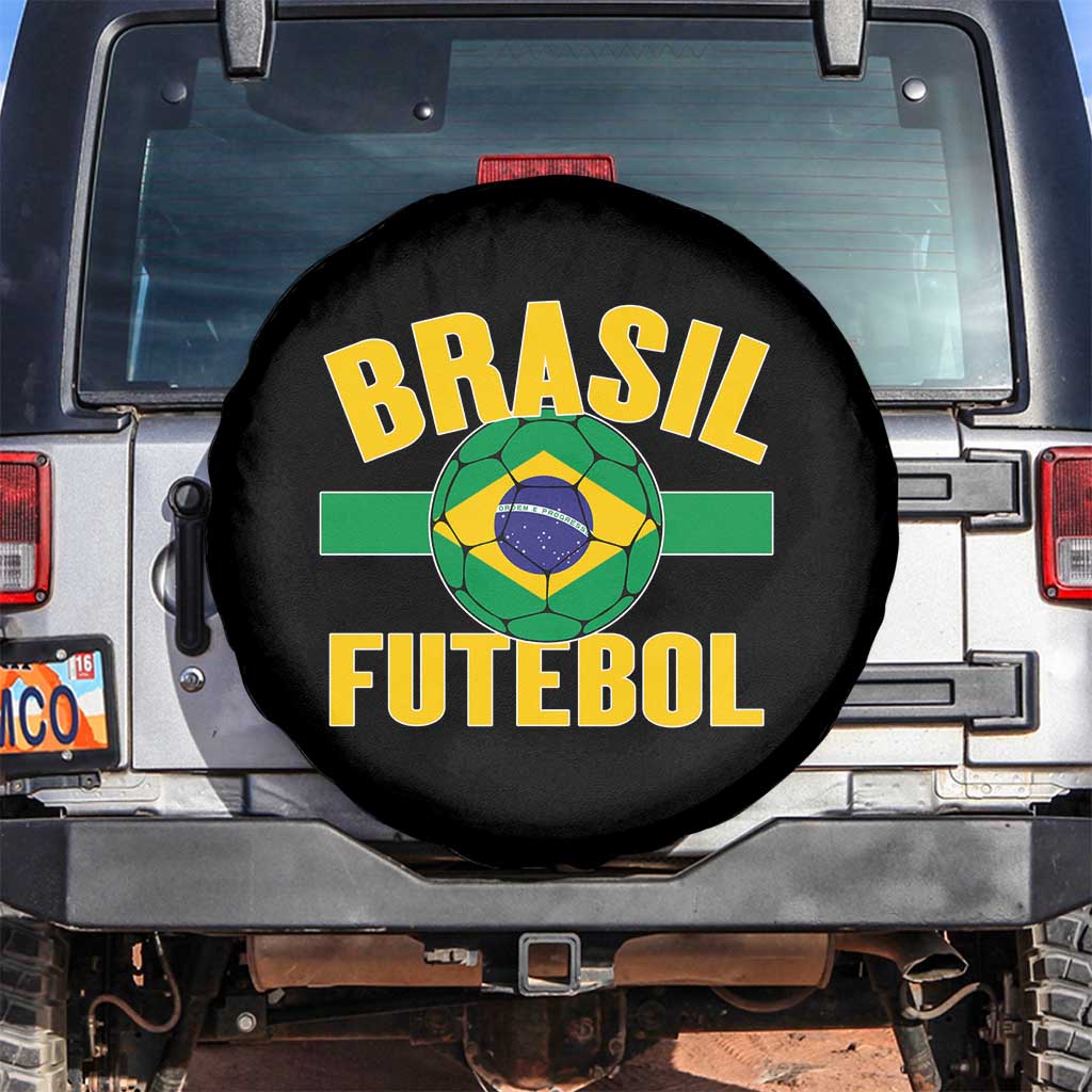 Brazil Soccer Football Fan Brasil Flag Spare Tire Cover TS14 No hole Black Print Your Wear