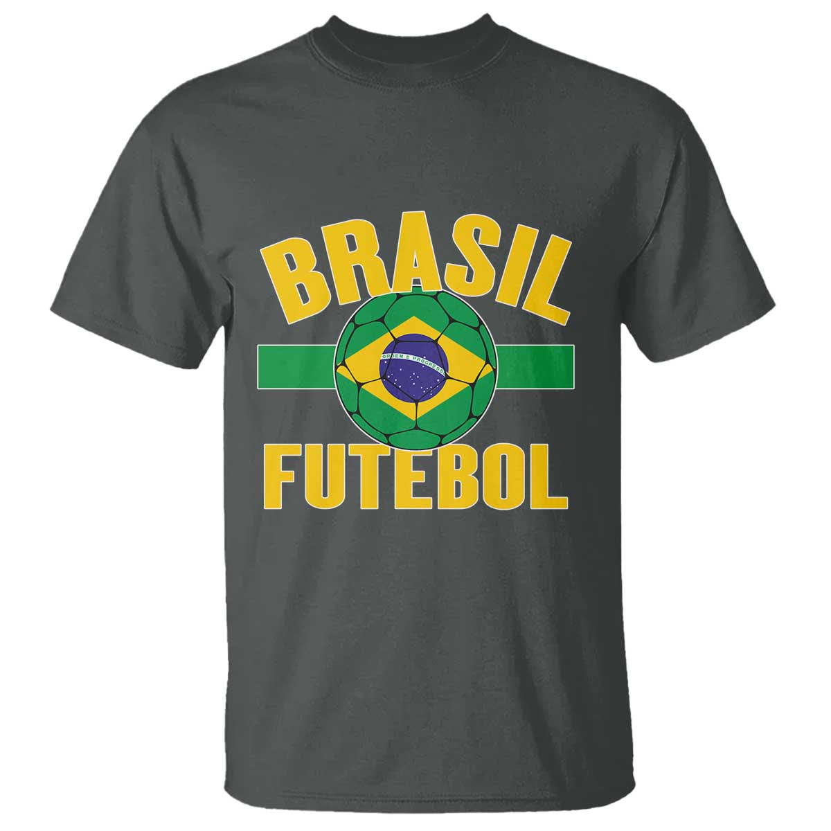 Brazil Soccer Football Fan Brasil Flag T Shirt TS14 Dark Heather Print Your Wear