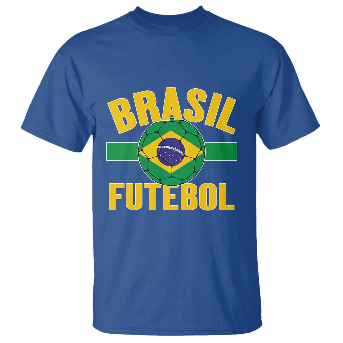 Brazil Soccer Football Fan Brasil Flag T Shirt TS14 Royal Blue Print Your Wear