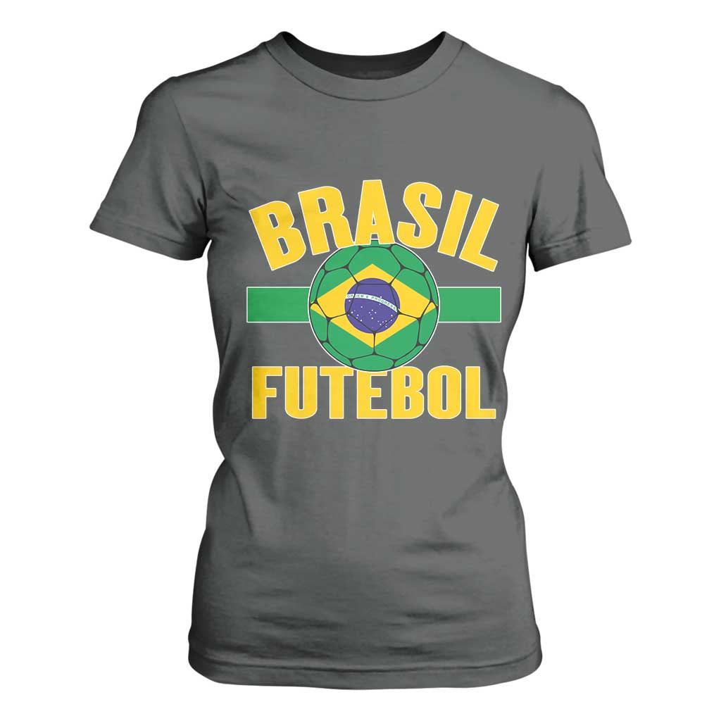 Brazil Soccer Football Fan Brasil Flag T Shirt For Women TS14 Dark Heather Print Your Wear