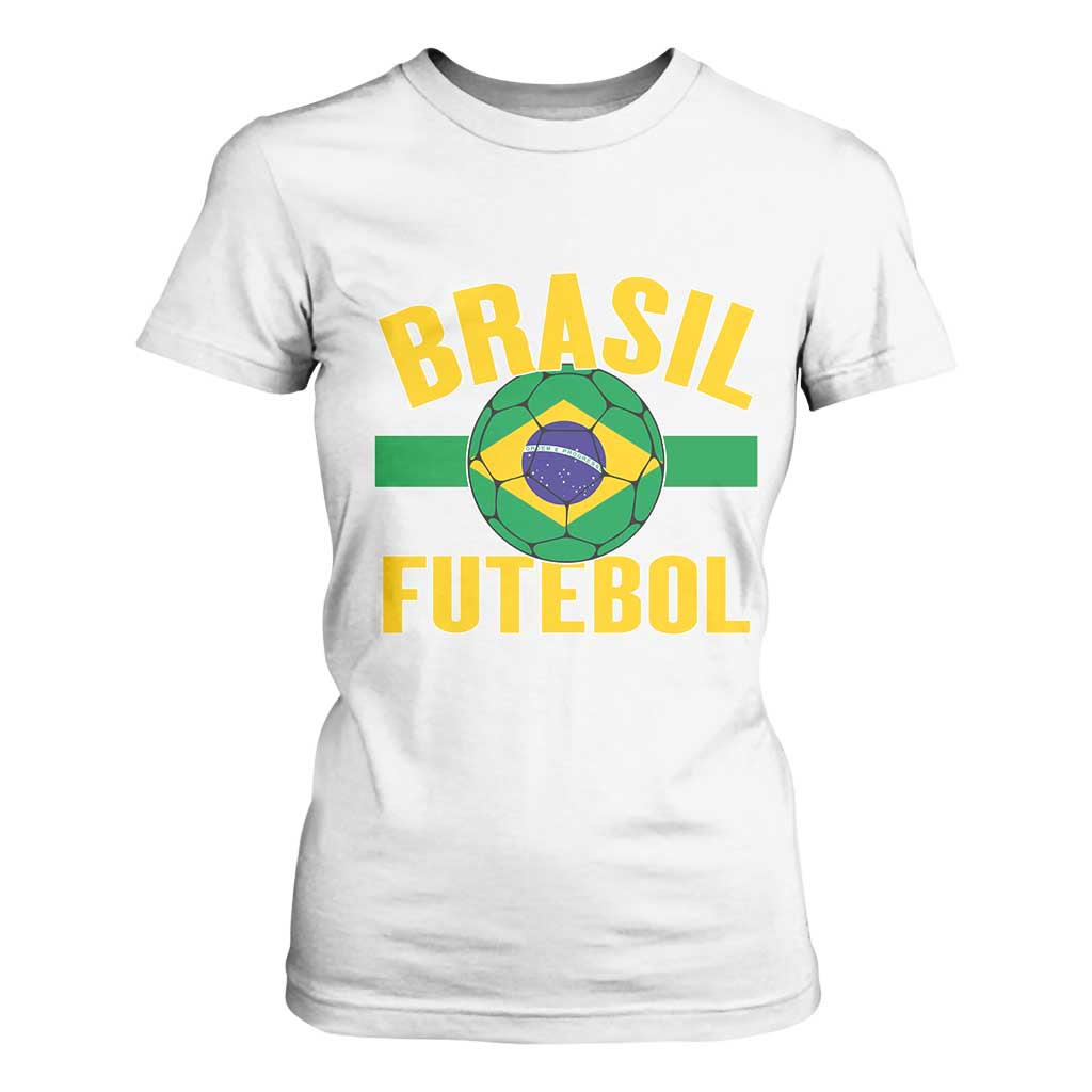 Brazil Soccer Football Fan Brasil Flag T Shirt For Women TS14 White Print Your Wear
