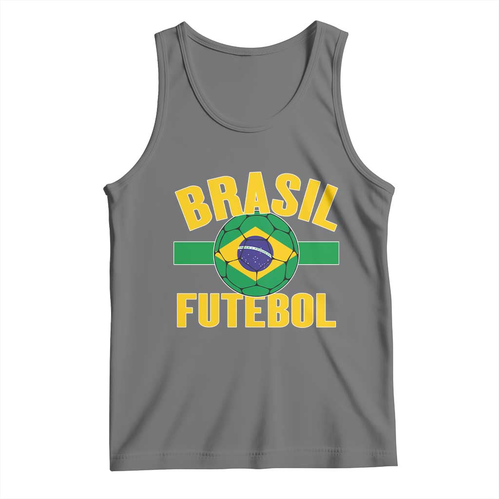 Brazil Soccer Football Fan Brasil Flag Tank Top TS14 Black Heather Print Your Wear