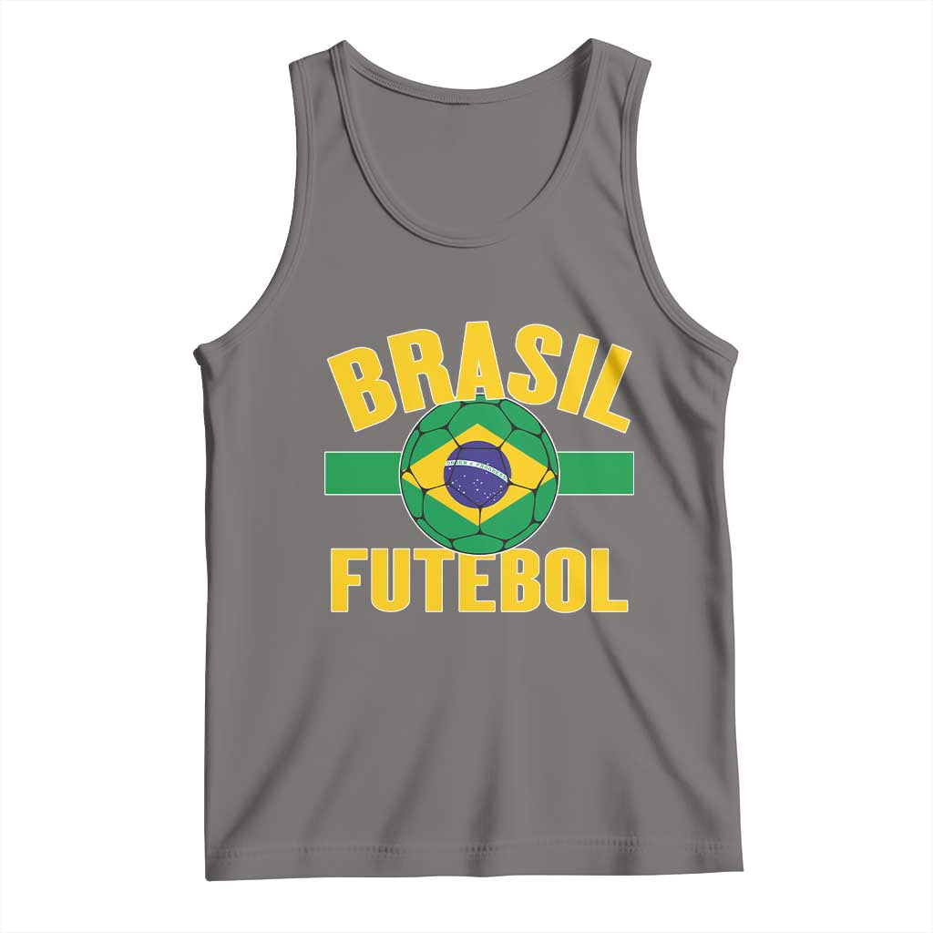 Brazil Soccer Football Fan Brasil Flag Tank Top TS14 Deep Heather Print Your Wear