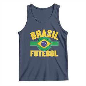 Brazil Soccer Football Fan Brasil Flag Tank Top TS14 Navy Print Your Wear