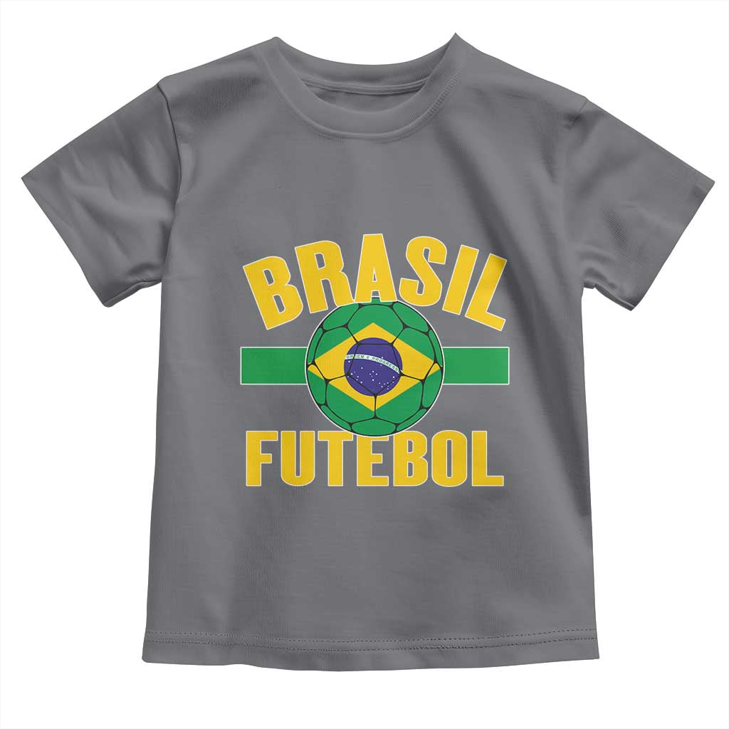 Brazil Soccer Football Fan Brasil Flag Toddler T Shirt TS14 Charcoal Print Your Wear