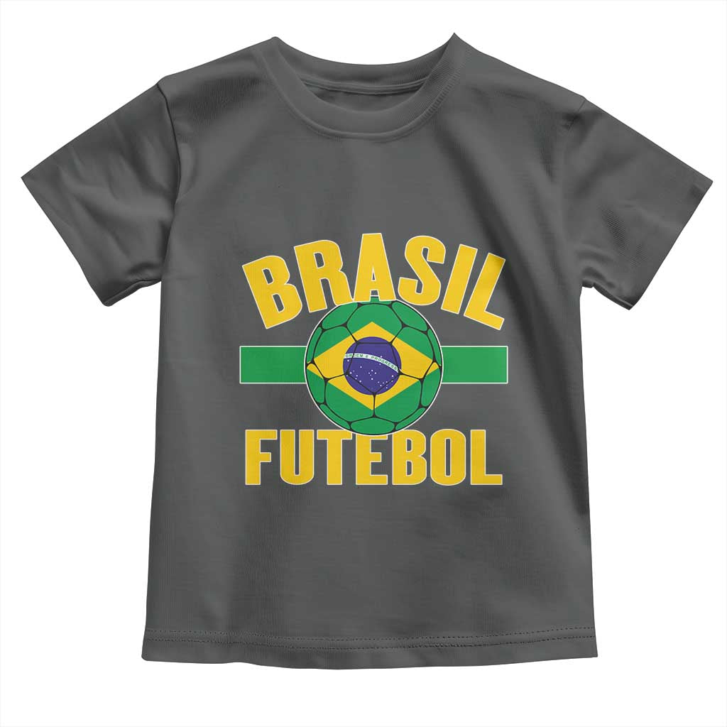 Brazil Soccer Football Fan Brasil Flag Toddler T Shirt TS14 Dark Heather Print Your Wear
