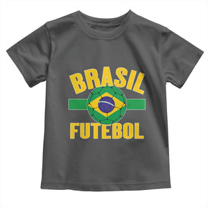 Brazil Soccer Football Fan Brasil Flag Toddler T Shirt TS14 Dark Heather Print Your Wear