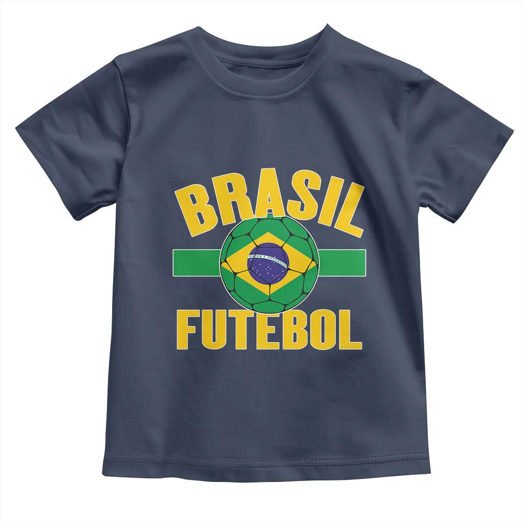 Brazil Soccer Football Fan Brasil Flag Toddler T Shirt TS14 Navy Print Your Wear