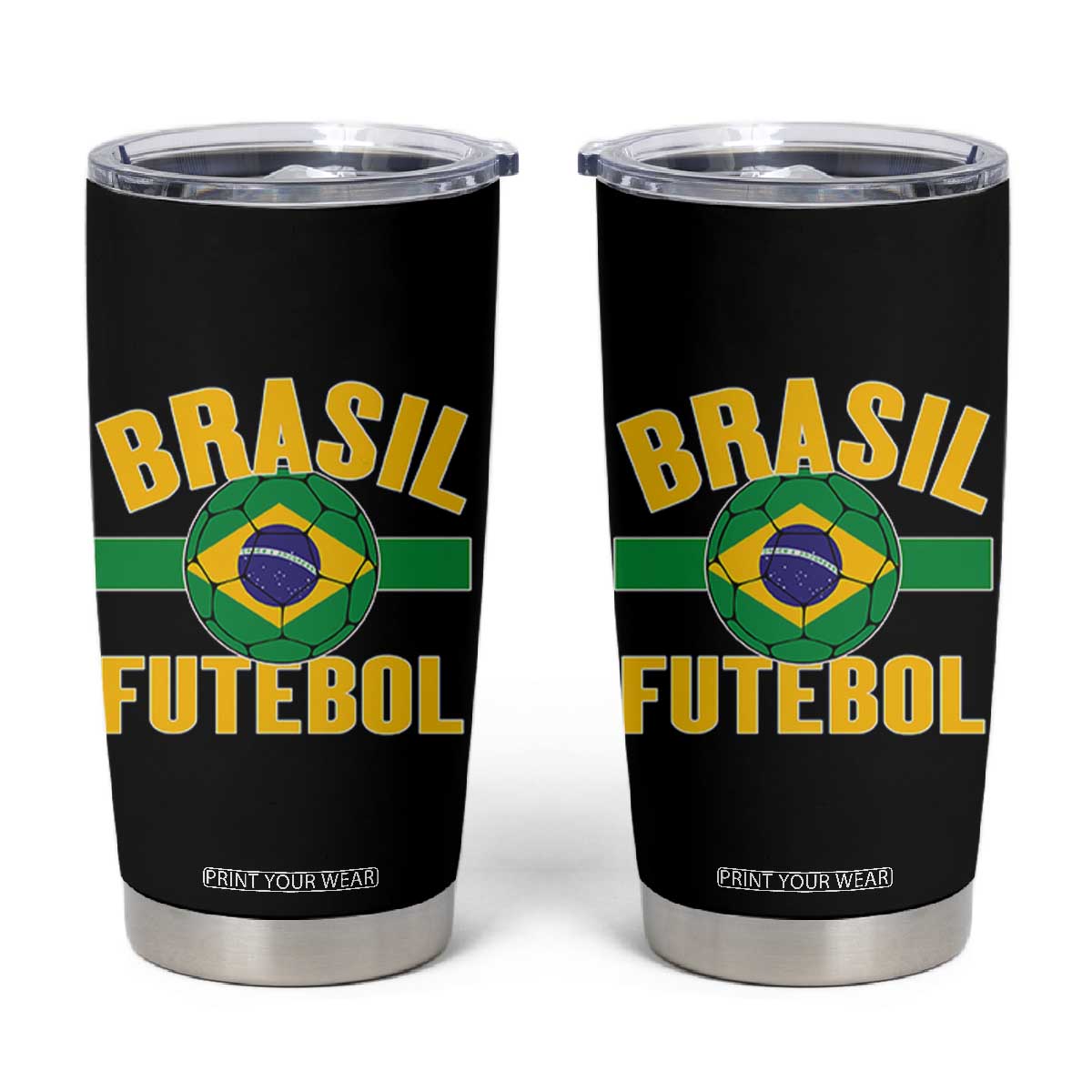 Brazil Soccer Football Fan Brasil Flag Tumbler Cup TS14 Black Print Your Wear