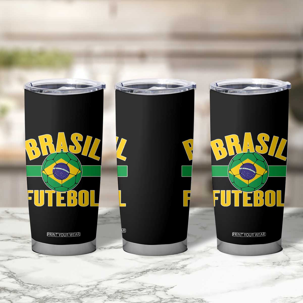 Brazil Soccer Football Fan Brasil Flag Tumbler Cup TS14 Print Your Wear