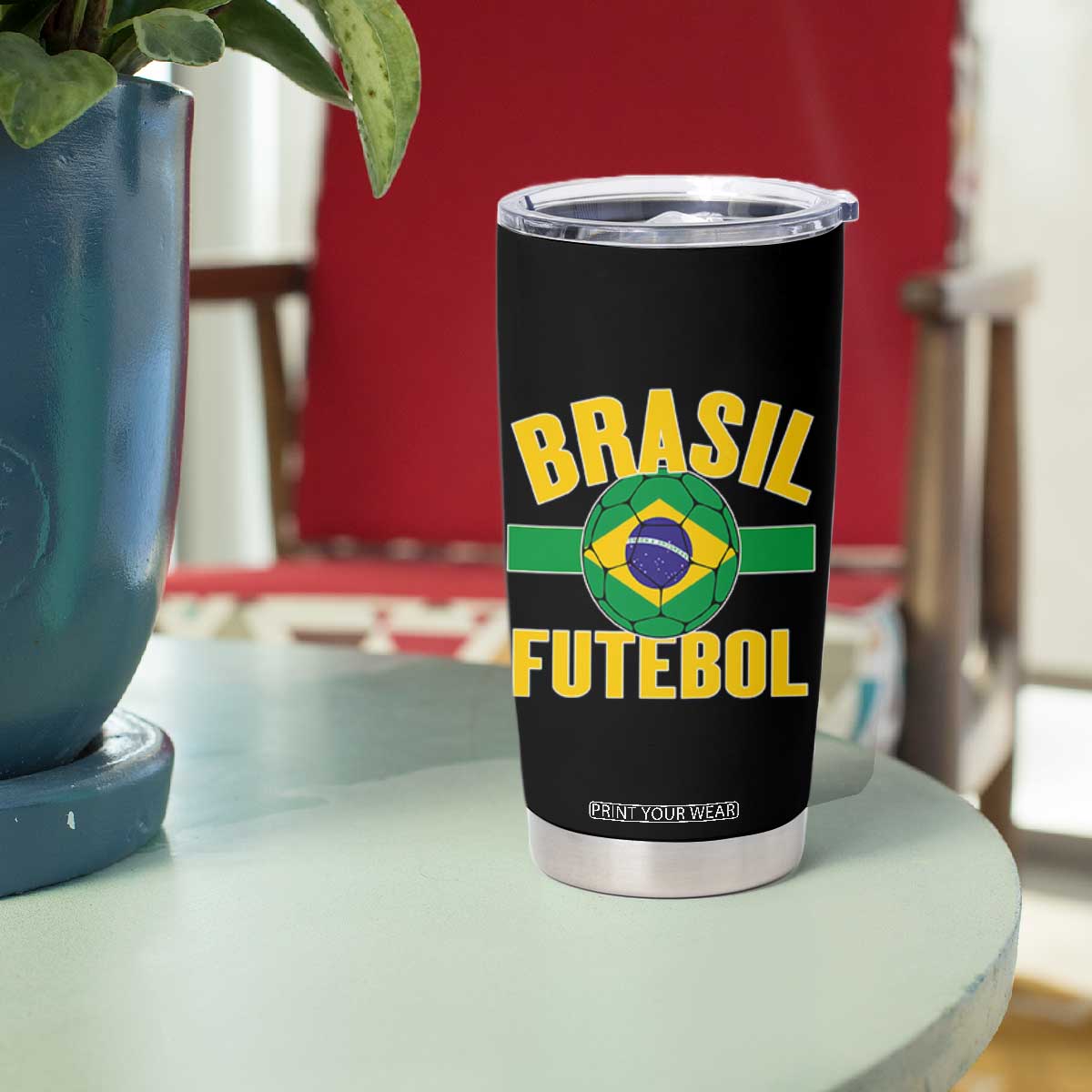 Brazil Soccer Football Fan Brasil Flag Tumbler Cup TS14 Print Your Wear
