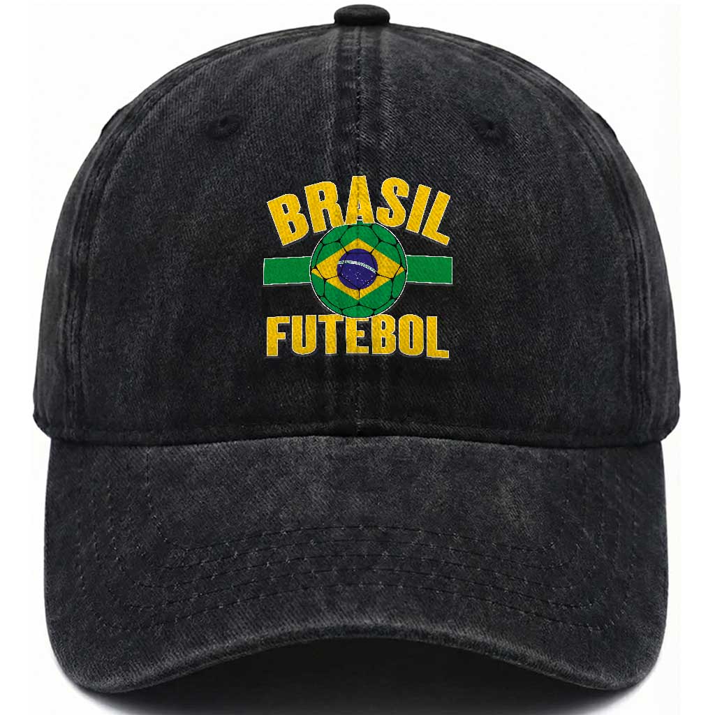 Brazil Soccer Football Fan Brasil Flag Washed Cotton Baseball Cap TS14 Print Your Wear
