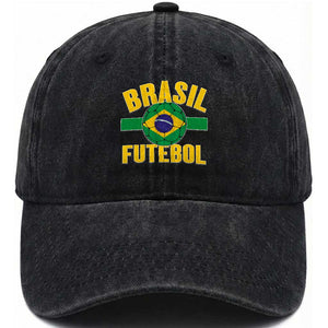 Brazil Soccer Football Fan Brasil Flag Washed Cotton Baseball Cap TS14 Print Your Wear