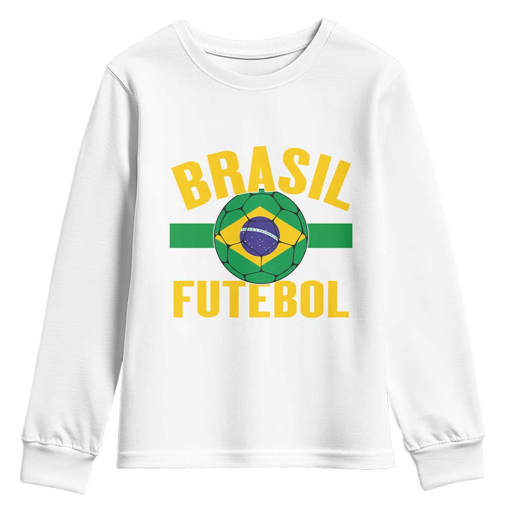 Brazil Soccer Football Fan Brasil Flag Youth Sweatshirt TS14 White Print Your Wear