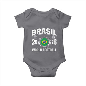 Brasil Flag Brazil Soccer Football Fan Baby Onesie TS14 Charcoal Print Your Wear